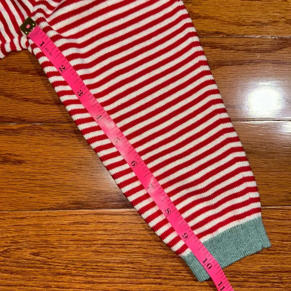 Baby Boden Red White Striped Knit Cotton Pull On Unisex Pants Size 12-18M